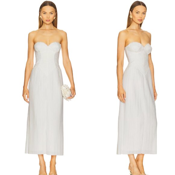 NEW Cult Gaia Ashika Gown in Off White Strapless Maxi Dress 12 Large XL Bridal - Picture 1 of 2